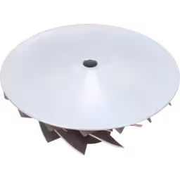 Performance-Billet-Turbocharger-Compressor-Wheel-fits-HOLSET-HX82-85.5-141.05mm-8X8-Blade_Bottom_View_Of_45_Degrees_256X256