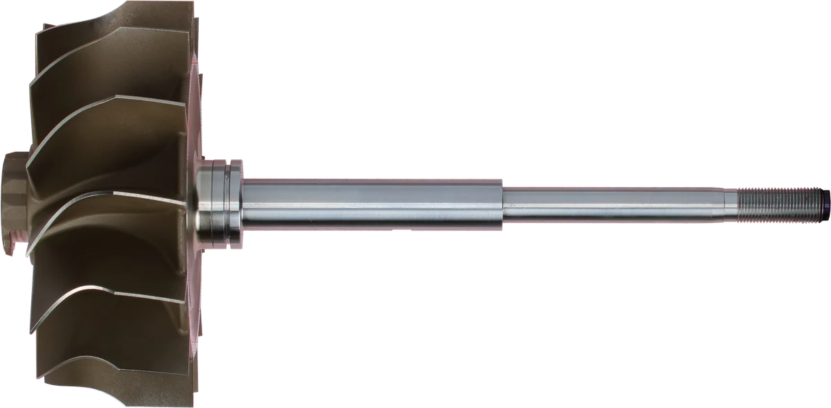 Turbine wheel and shaft