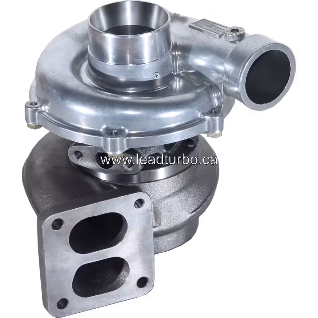 RHE7-14201Q33NABRLL582CUA turbocharger top view with exhaust flange