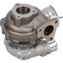 Bottom 45-degree view of 28231-27400 turbocharger showing turbine housing