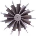 ST50 turbine wheel shaft with hex nut and threaded section