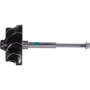 FOR 3524695 TW J96 turbine wheel front view showing black multi-bladed wheel and silver shaft