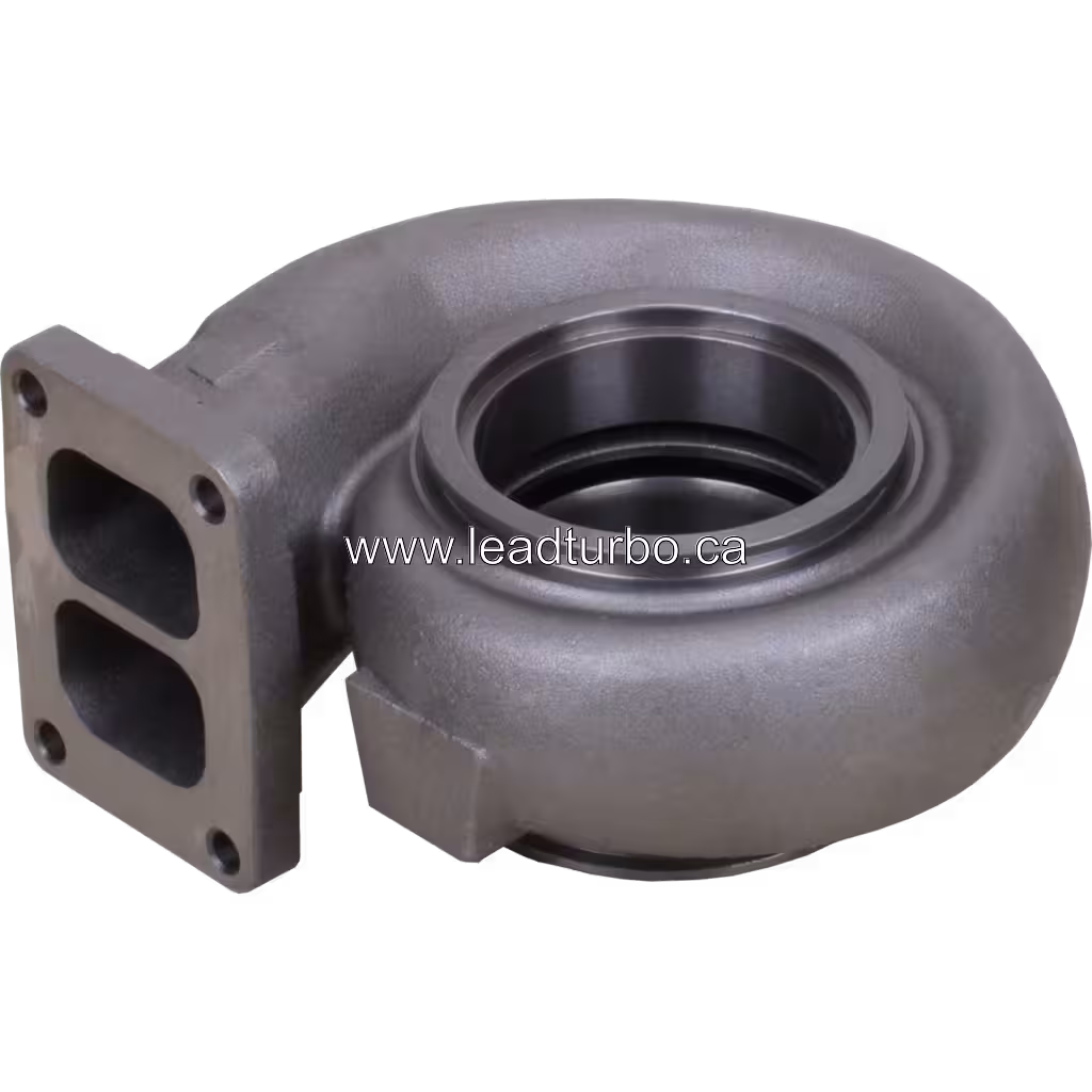 FOR 3591830 TH turbine housing bottom view with four bolt holes on flange