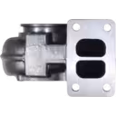 FOR 3597863 TH H1C turbine housing front view with two-port flange