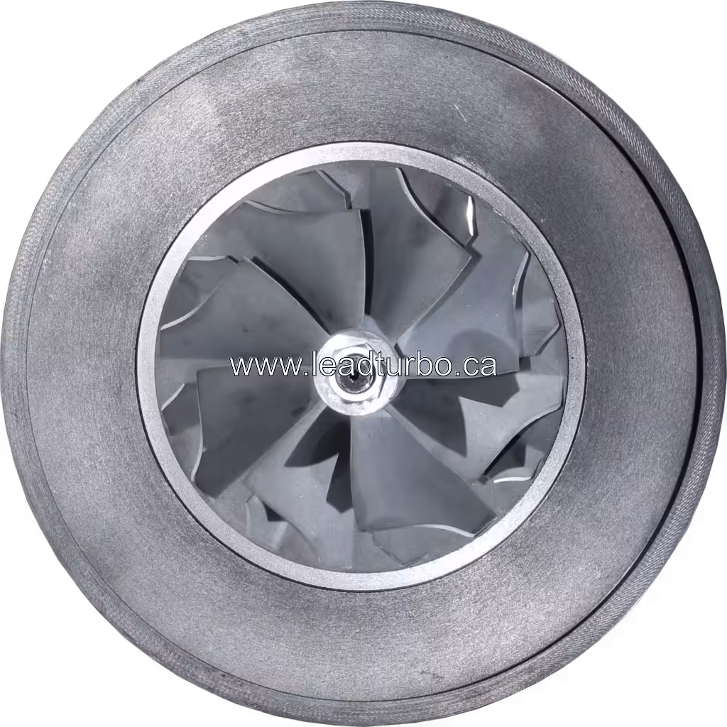 Front view of FOR 3767950 HX80 turbo core showing compressor wheel