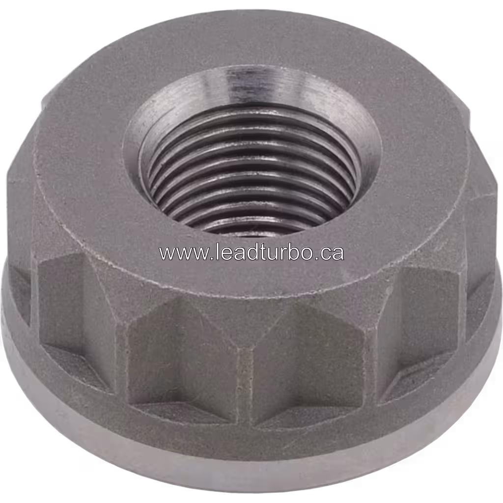 Hexagonal metal nut with internal threads for HX82 turbo
