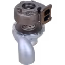Bottom view of HX50 turbocharger for Renault DC11 420HP showing mounting bolts and central bearing housing