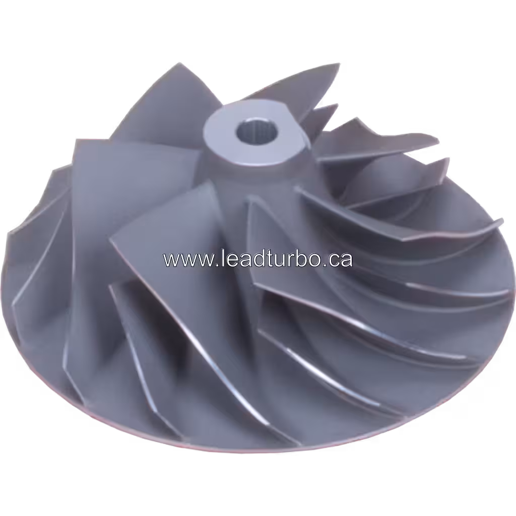 FOR 4037480 CW J96 compressor wheel top view showing curved blades