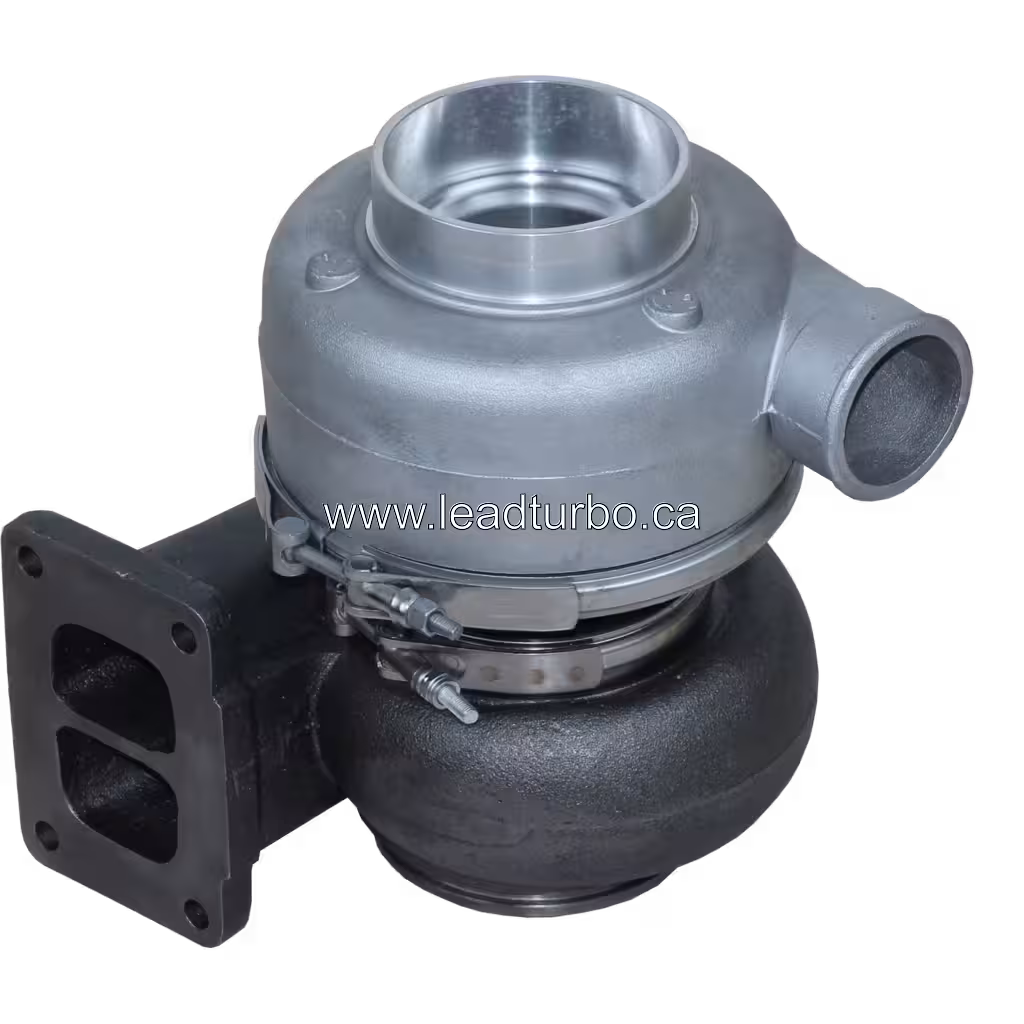 Top view of 406130-5 turbocharger showing circular compressor inlet port and mounting flange
