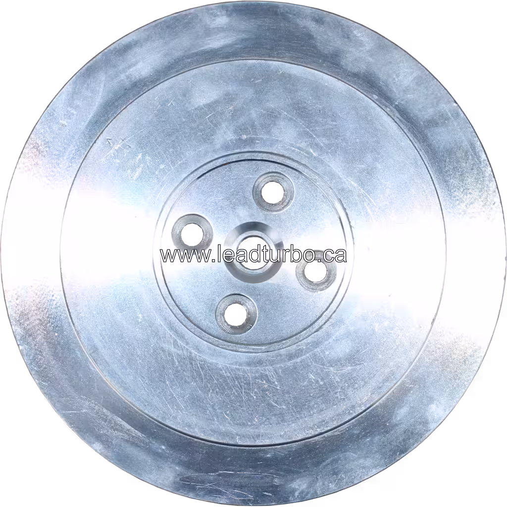 Back plate turbo J96 480271-0002 vue de face, motif de fixation à quatre trous et rainures concentriques