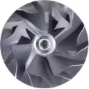 Metallic J96 turbo rotor shaft with visible bearing components
