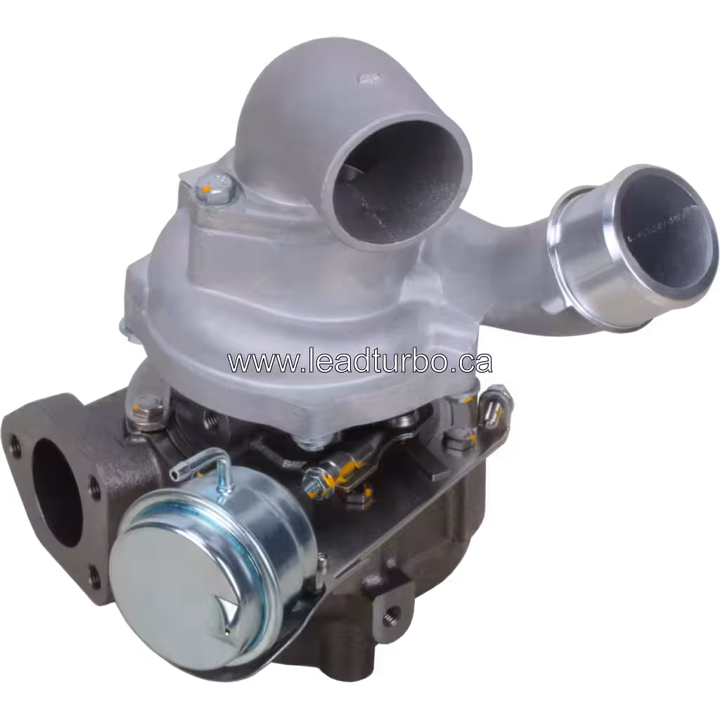 53039880145 turbocharger top view showing two large air intake ports and exhaust flange