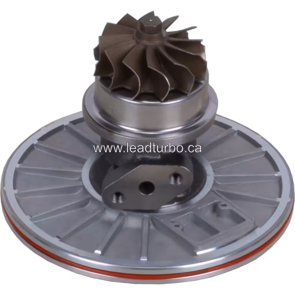5327-710-0118 core bottom view showing turbine wheel and ribbed flange structure