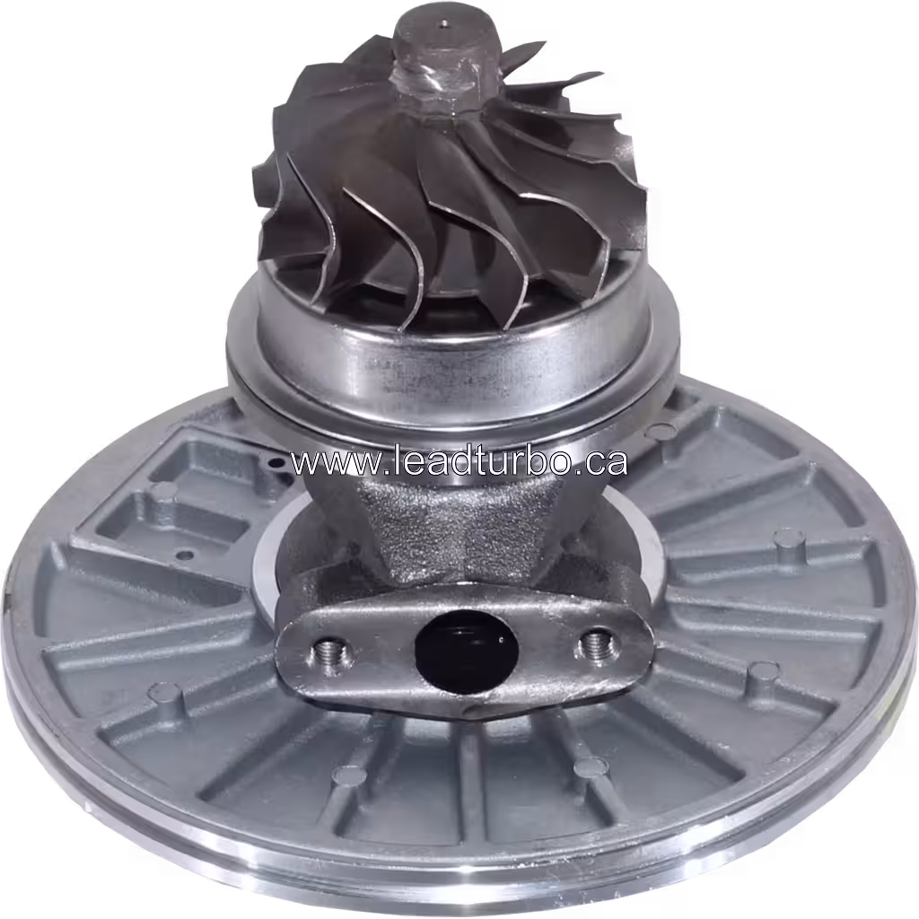 53277100109 turbo core 45-degree bottom view showing turbine wheel
