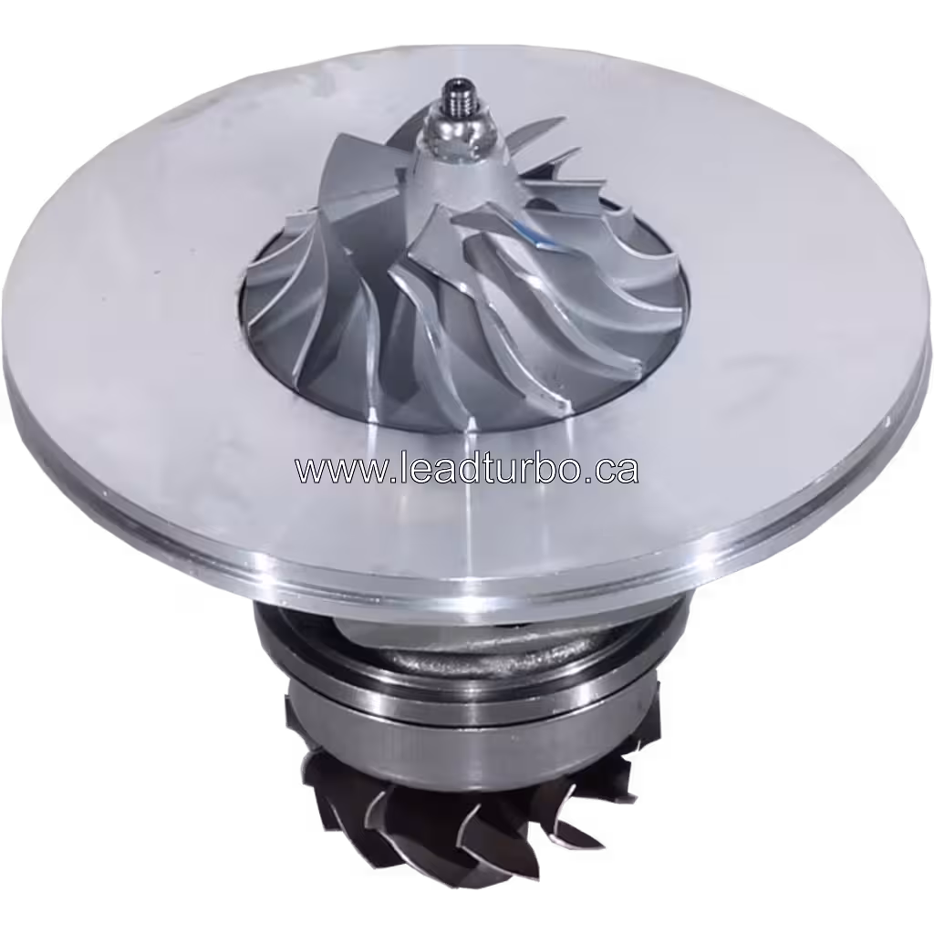 K27-3465MXA core 45-degree top view showing compressor wheel