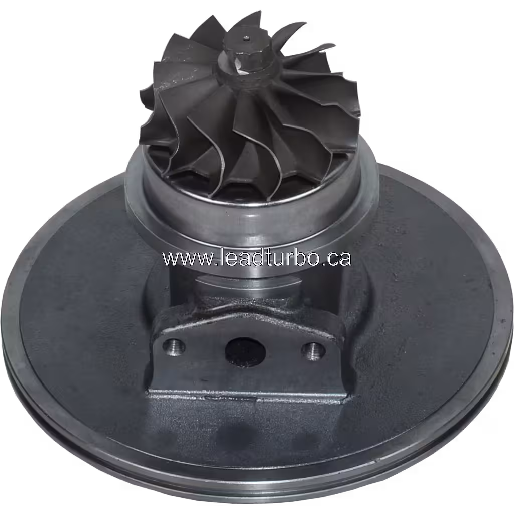 53297100032 turbo core bottom view showing turbine wheel and bearing housing
