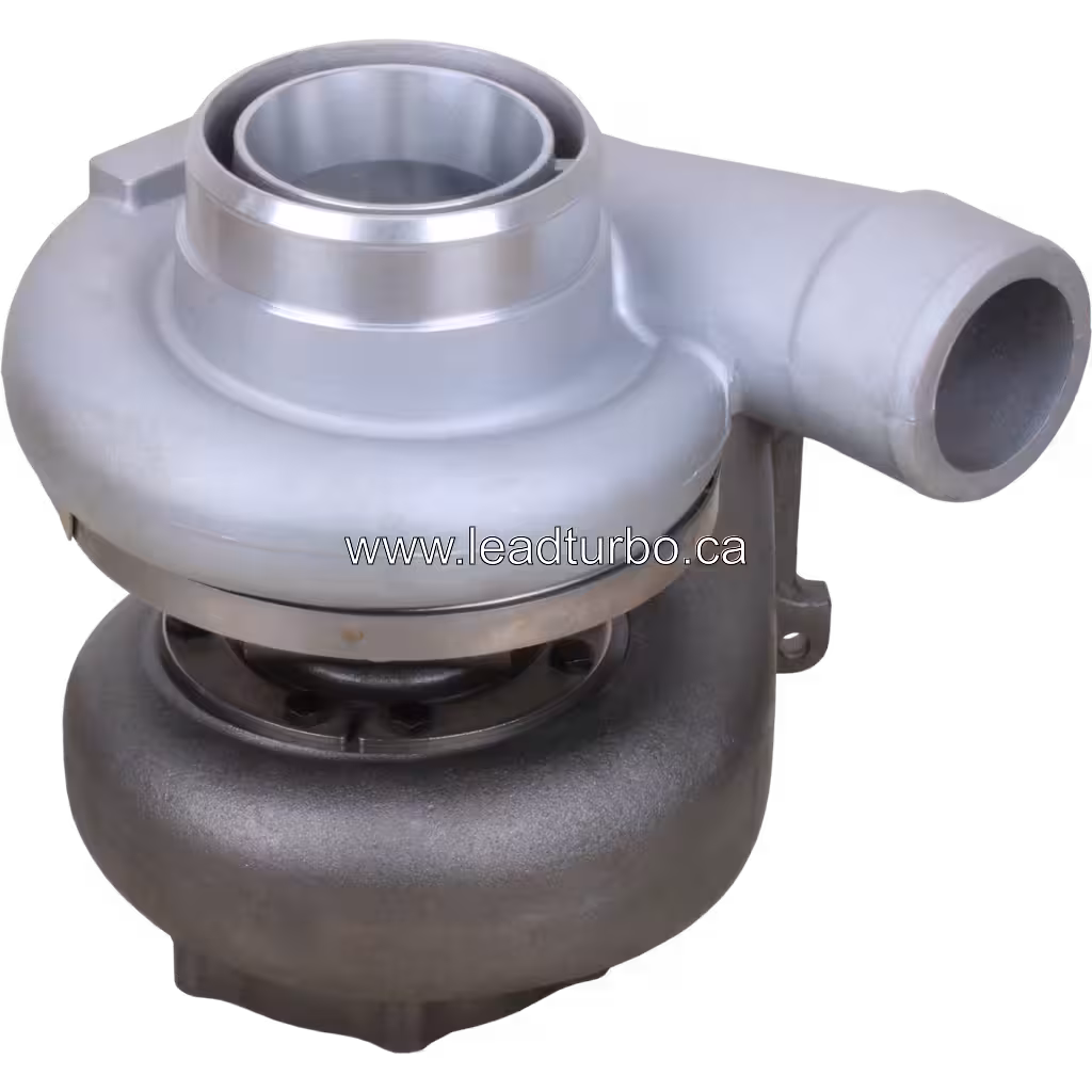 Top view of 6502-52-5020 turbocharger for Komatsu PC1250-SP8 showing housing connection