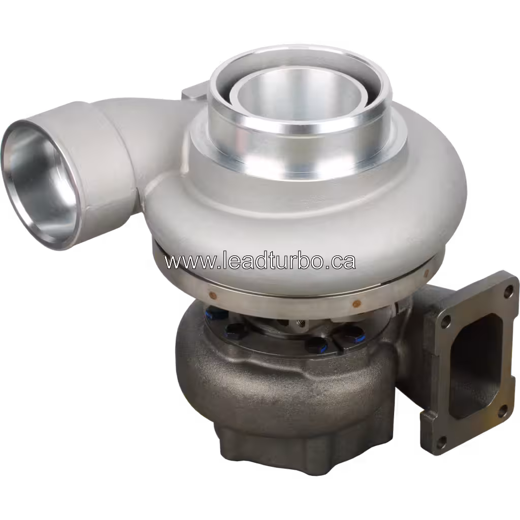 KTR110M turbocharger showing visible turbine wheel and central shaft assembly