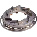 Bottom view of 704013-0013 nozzle ring showing pivot points and mounting slots