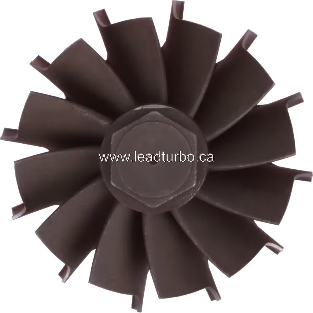 Top view of GTA4294BS turbine wheel showing radial blade arrangement