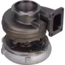 758160-5007 turbocharger bottom view with external actuator arm and green paint markers