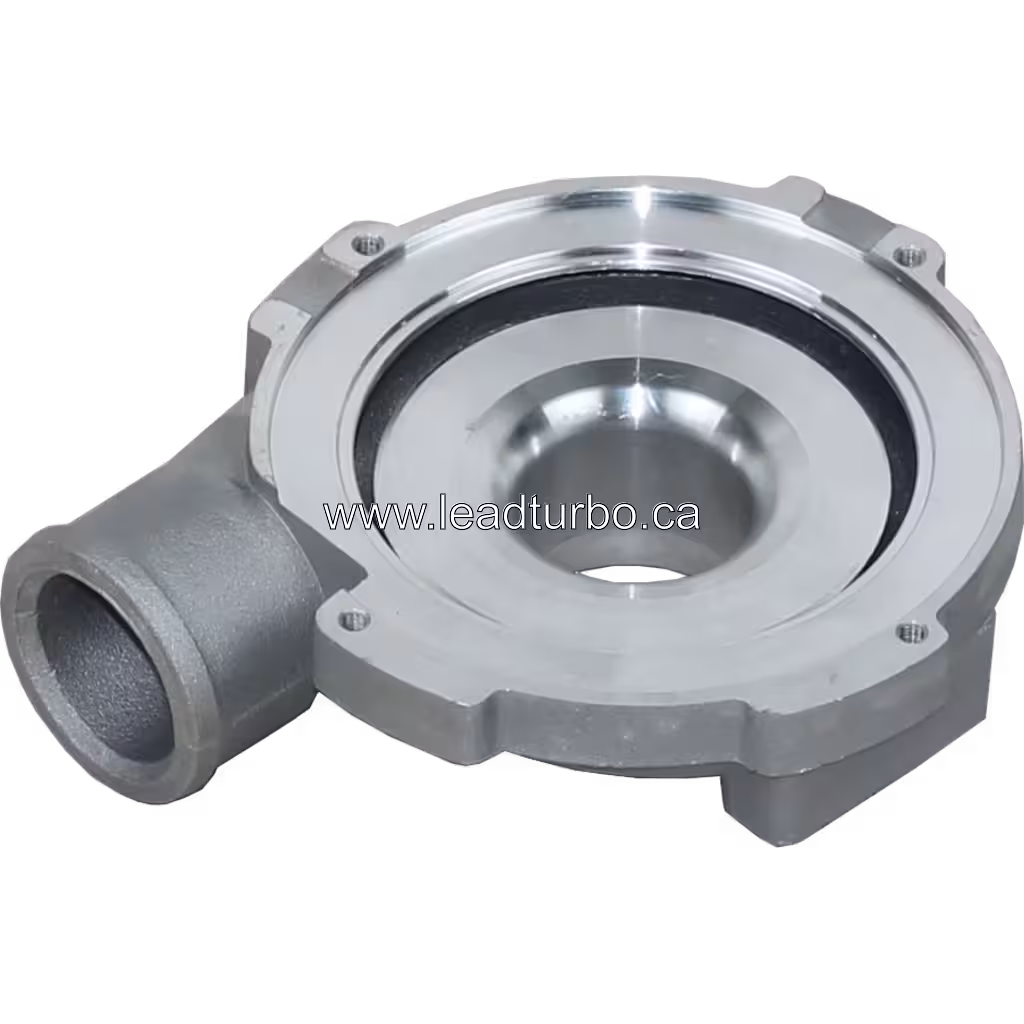 Boîtier compresseur 454191-0001 CH GT2556V vue inférieure 45 degrés, face de montage