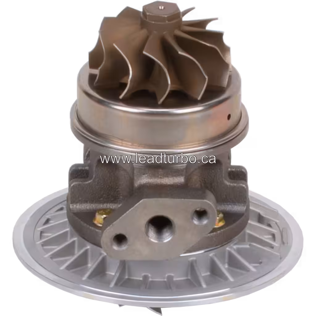 Core de turbo FOR 465593-0002 vue de dessous, corps de palier central et arbre fileté
