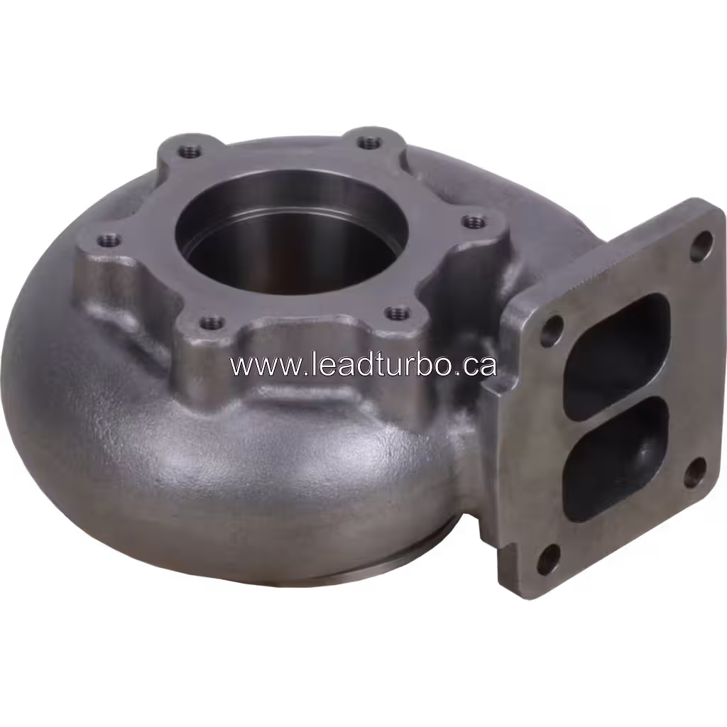 J96 turbine housing FOR 3802077 TH top view with volute casing and mounting bosses