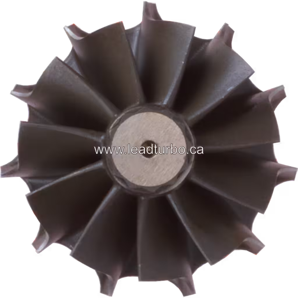 Roue de turbine métallique sombre avec moyeu central pour Isuzu 4HK1-E2N