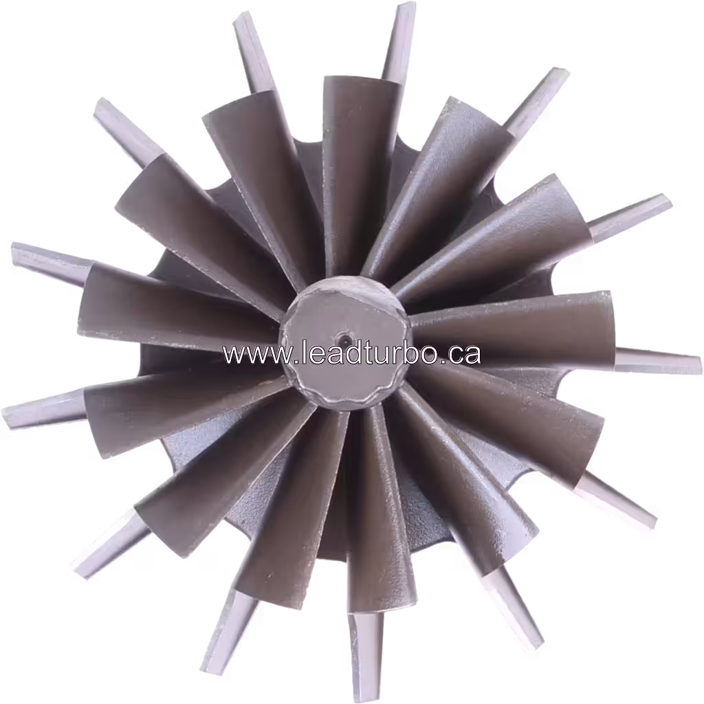 Roue de turbine ST50 vue de dessus avec aubes radiales