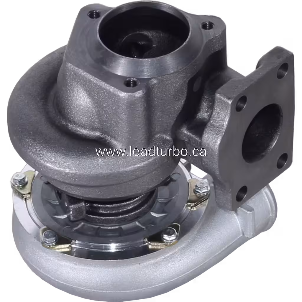 Turbocompresseur GT2052 avec roue turbine visible et carter turbine en métal coulé