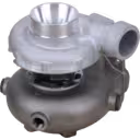 Vue de dessus du turbocompresseur 3590060 avec bride turbine rectangulaire et port d'huile hexagonal