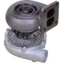 Vue de dessous à 45 degrés du turbocompresseur 466820-0008 révélant la roue turbine interne