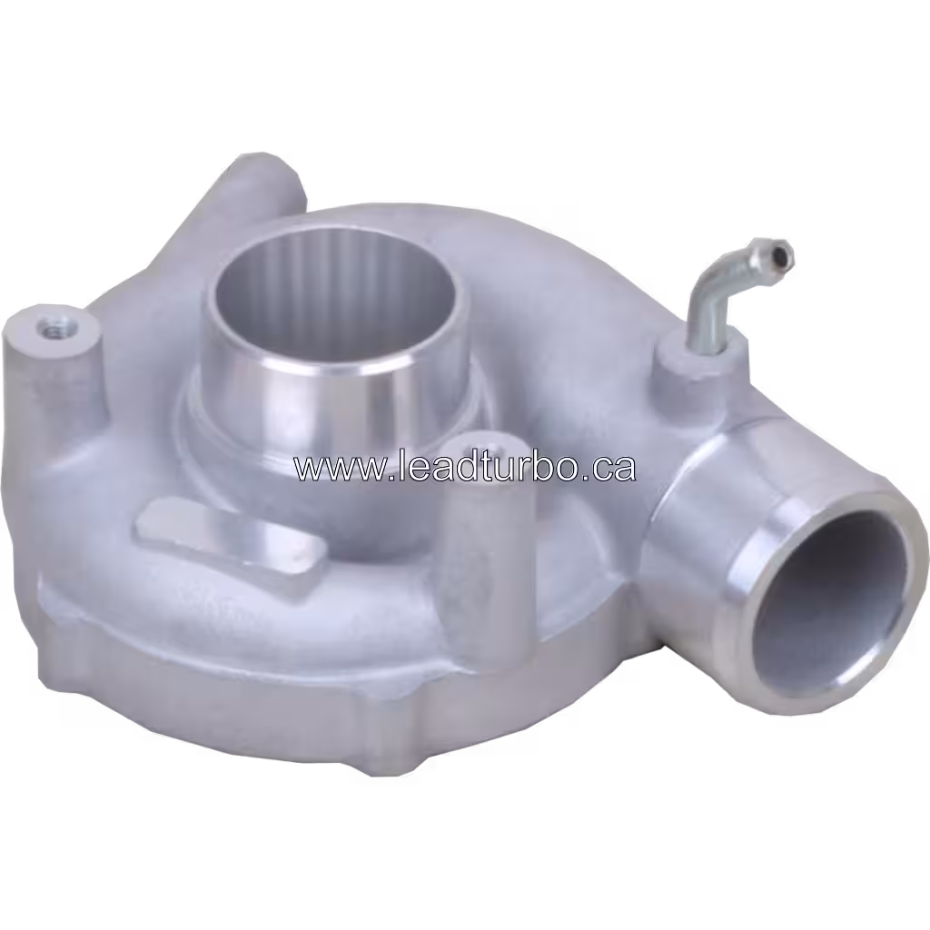 Silver cast metal turbo compressor housing with machined inlet