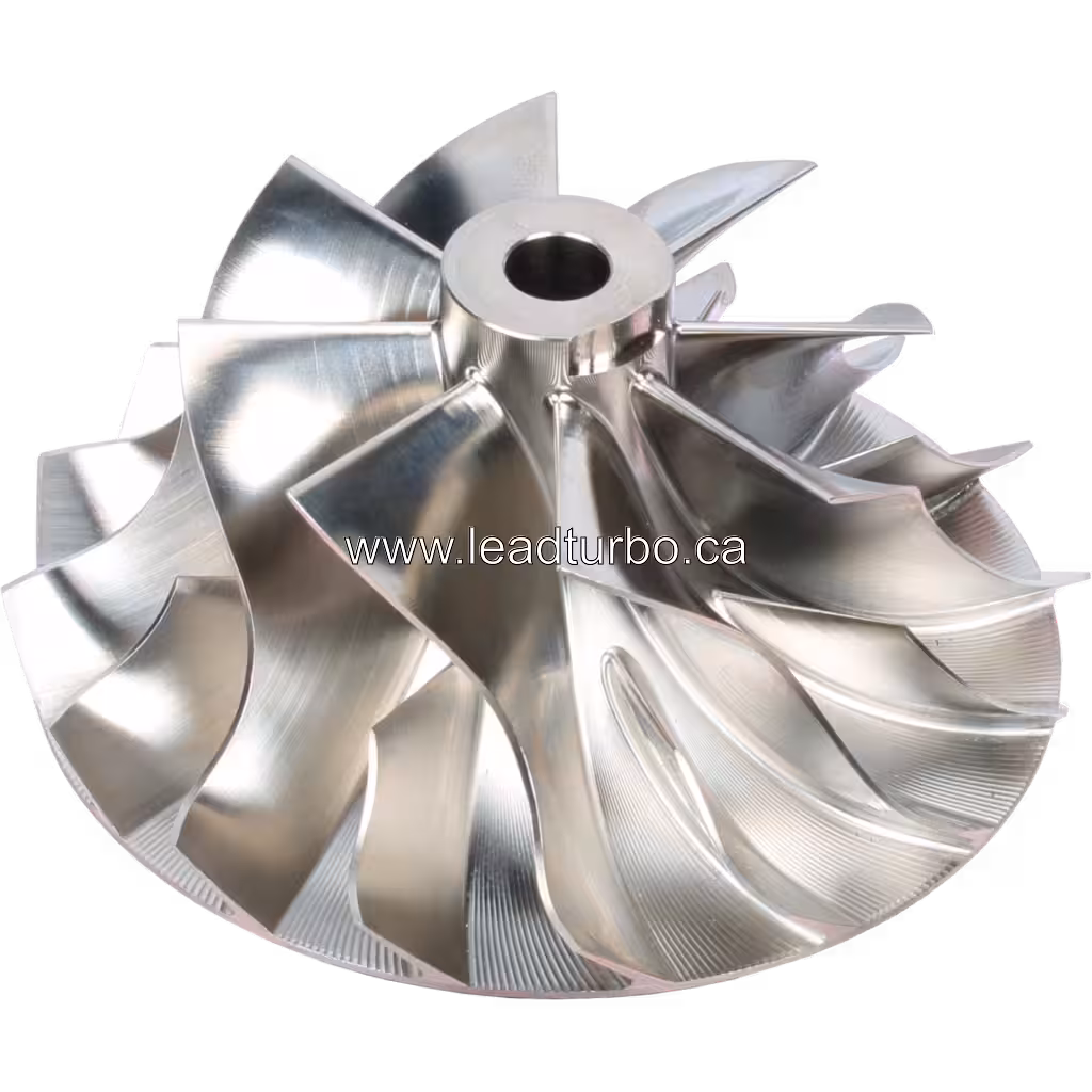 S510C004 compressor wheel top view showing swept-back blades