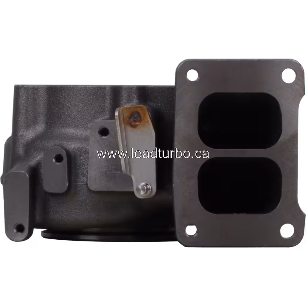 FOR 15096753 TH HX55W turbine housing front view with dual inlet ports