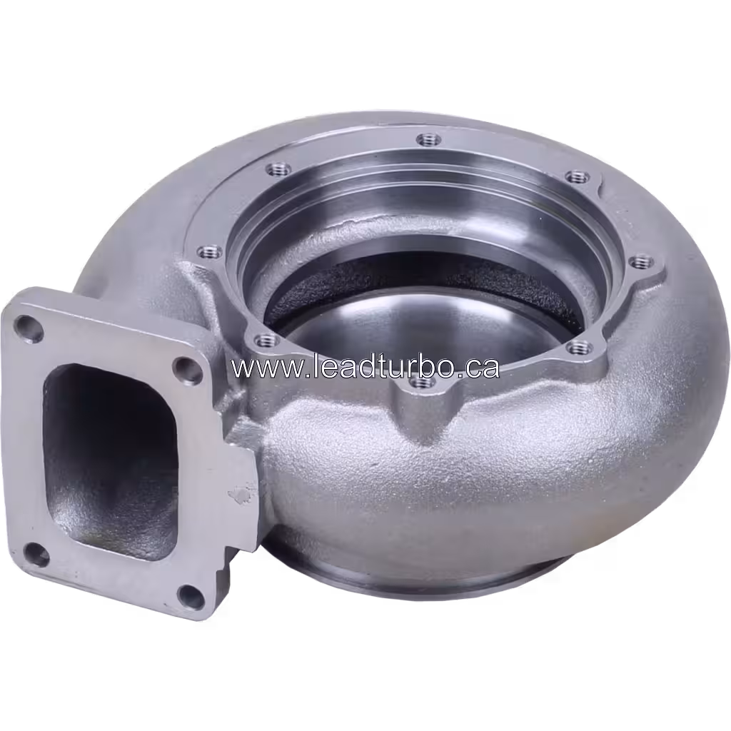 1692570 turbine housing bottom view with threaded holes and dark interior cavity