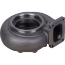 CAT 3512B turbine housing top view showing cast exterior texture and machined ring