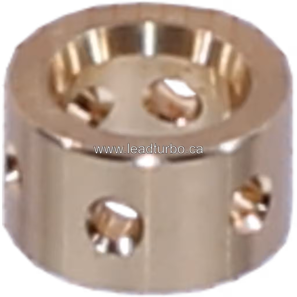 Silver metallic cylindrical journal bearing with machined holes