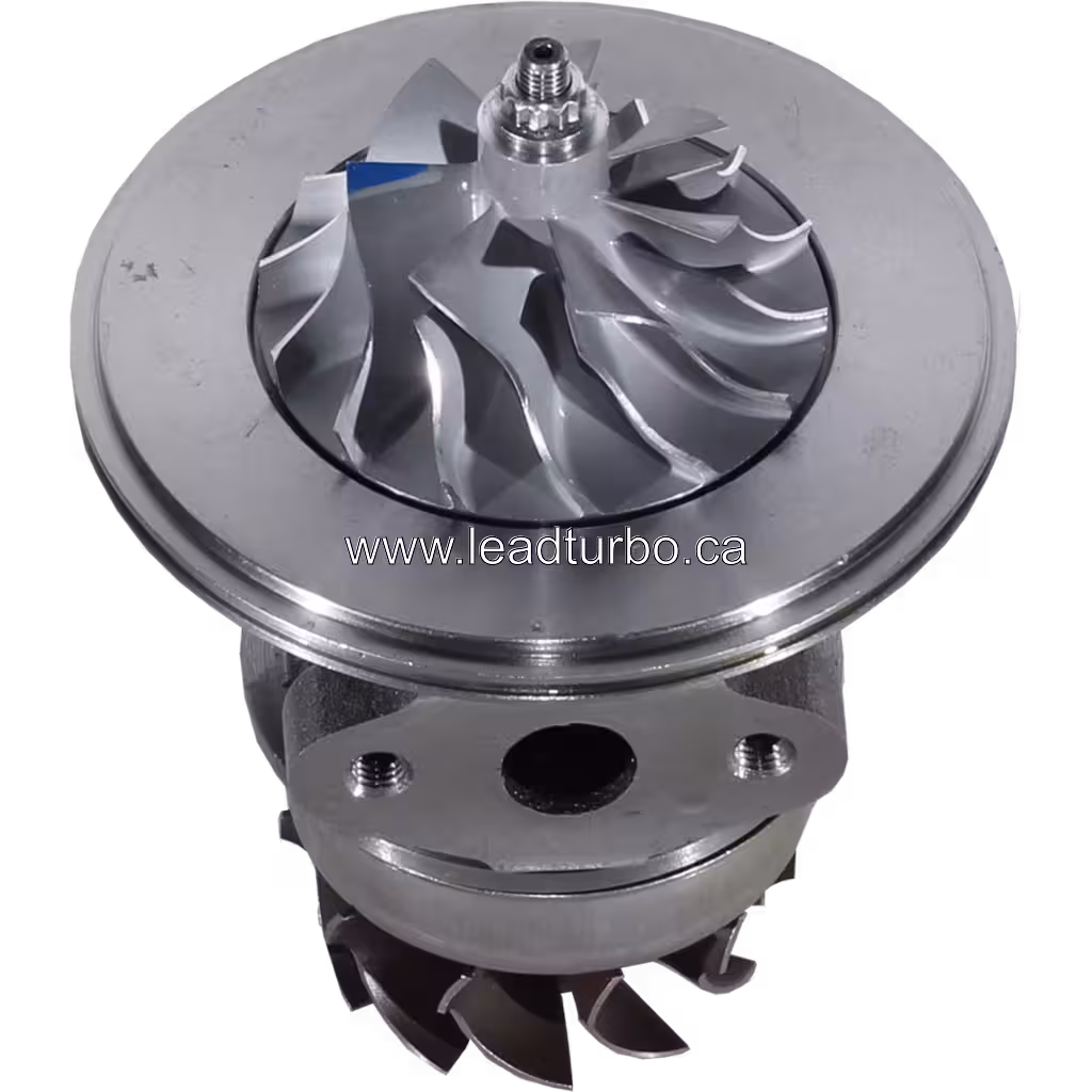 S2B turbocharger core assembly with turbine and compressor wheels