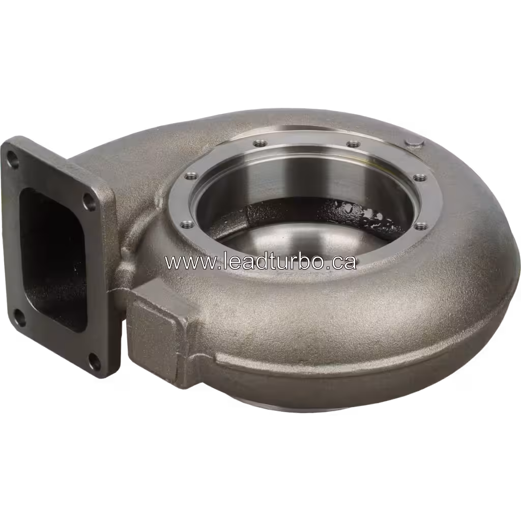 Bottom 45-degree view of HX82 turbine housing