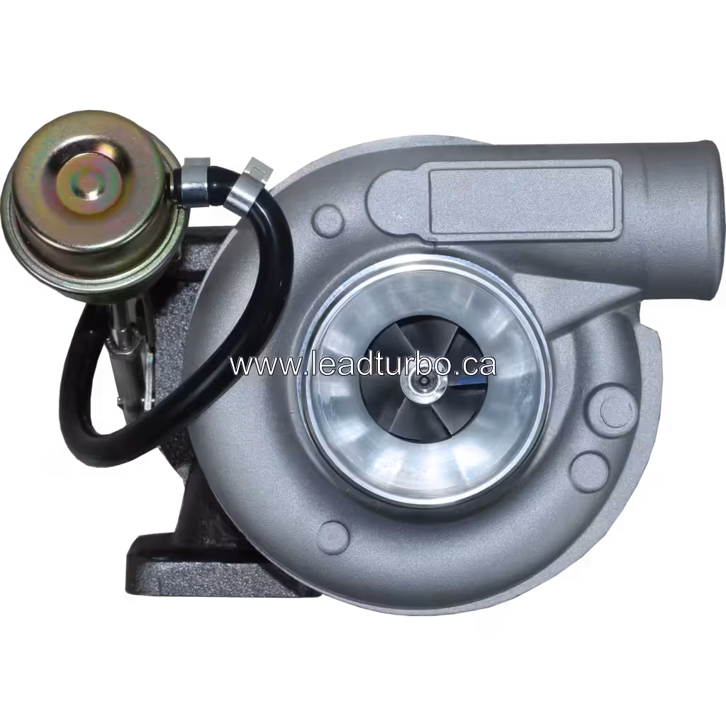 3592121 HX30W Turbocharger front view showing compressor wheel and V-band outlet