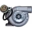 3592121 HX30W Turbocharger front view showing compressor wheel and V-band outlet