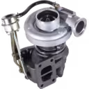 Top view of 3592121 turbocharger with integrated actuator and compressor housing