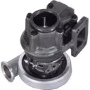 3592316 turbocharger bottom view with four-hole square flange on turbine inlet