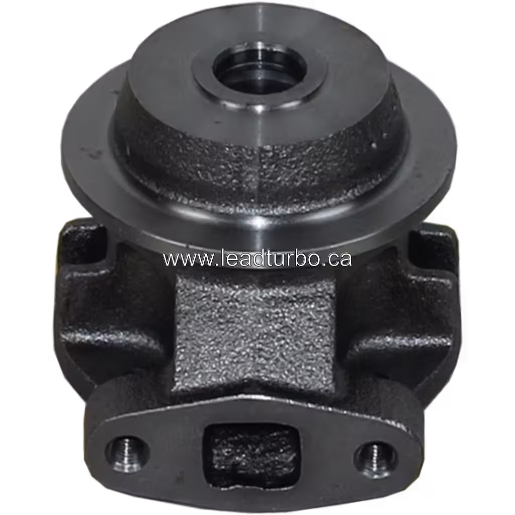 Cast metal turbo bearing housing bottom view