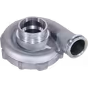 Silver cast metal turbocharger compressor housing with machined inlet port