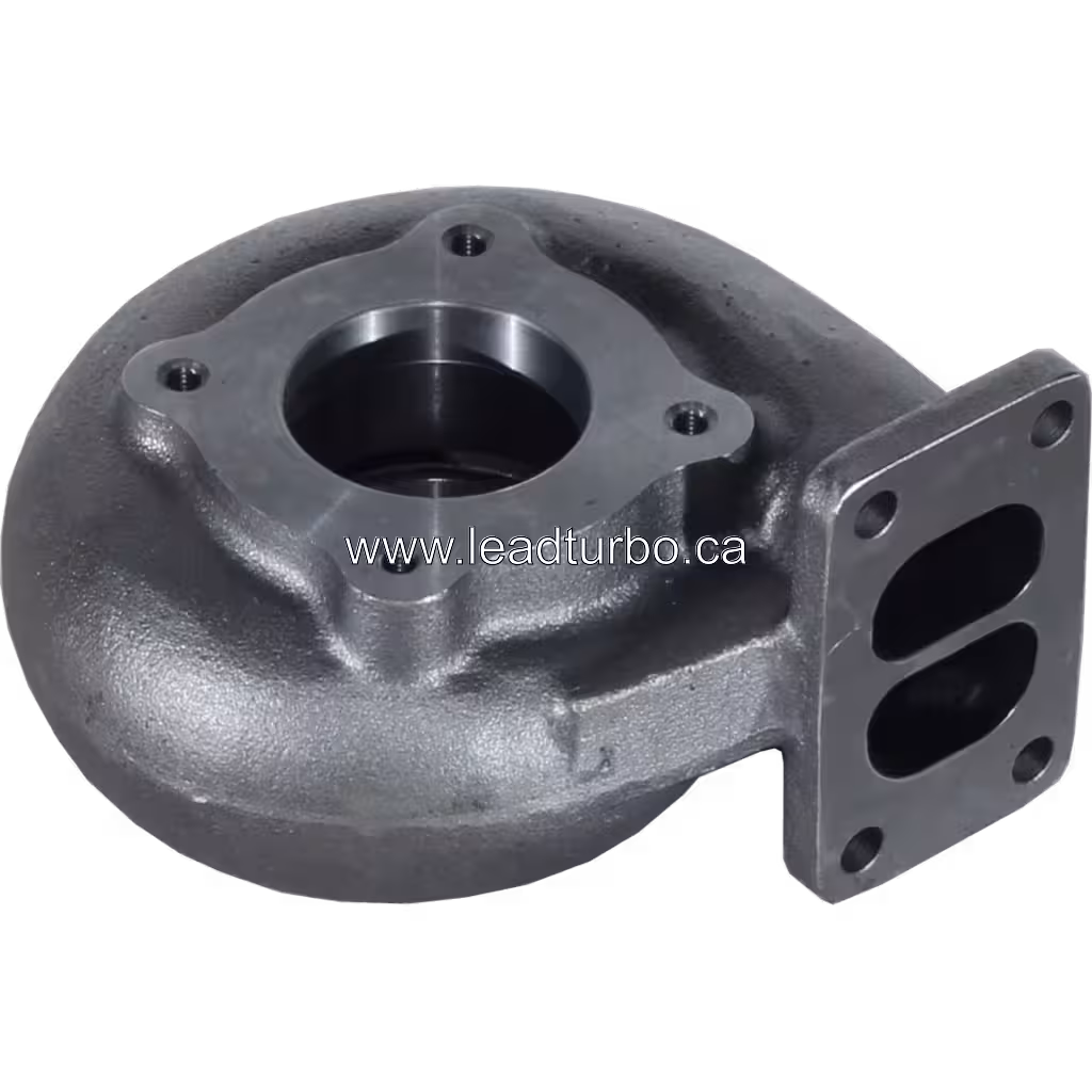443548-0001 turbine housing top view with central bearing bore and mounting holes