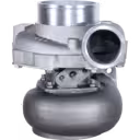 452159-0001 GT3776 turbocharger front view showing compressor flanges