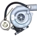 Turbocharger actuator and exhaust housing side view